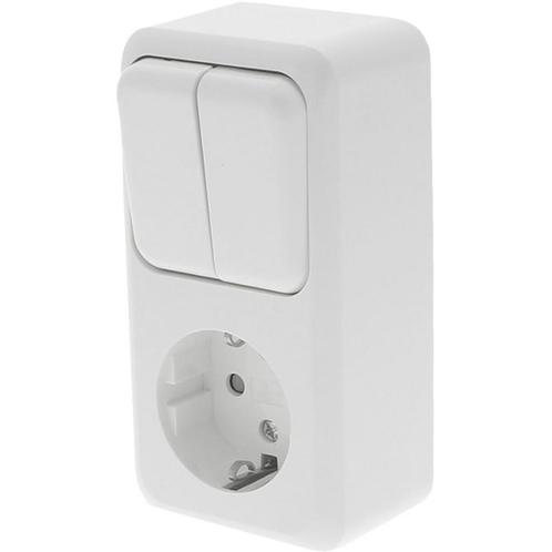 Q-LINK - Wandcontactdoos - Opbouw - 1-voudig Stopcontact -, Doe-het-zelf en Verbouw, Elektra en Kabels, Nieuw, Ophalen of Verzenden