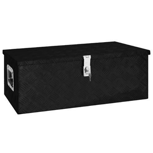 vidaXL Opbergbox 80x39x30 cm aluminium zwart, Doe-het-zelf en Verbouw, Gereedschapskisten, Nieuw, Verzenden