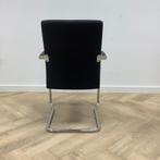 vergaderstoel / stapelstoel, zwart - chroom, Huis en Inrichting, Stoelen, Ophalen of Verzenden, Gebruikt, Metaal, Eén
