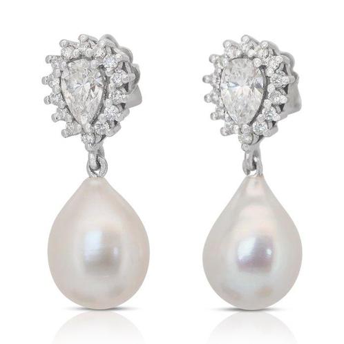 Oorbellen - 18 karaat Witgoud - 22.07ct. tw. Diamant, Sieraden, Tassen en Uiterlijk, Oorbellen