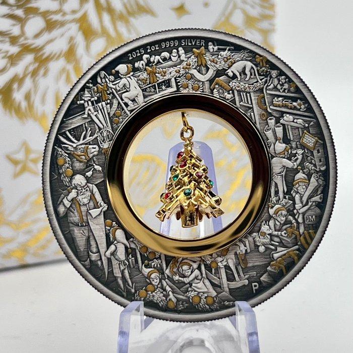 Australië. 2 Dollars 2025 – Santa’s Workshop – 2 oz Silver, Postzegels en Munten, Munten | Europa | Niet-Euromunten