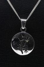 Zilveren Indiaan Hagedis rond 1 hopi style ketting hanger, Sieraden, Tassen en Uiterlijk, Verzenden, Nieuw