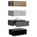 Wandplank met lade set van 4 zwevend beton hout grijs zwart, Huis en Inrichting, Woonaccessoires | Wandplanken en Boekenplanken