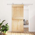 vidaXL Schuifdeur met beslag 90x210 cm massief grenenhout, Doe-het-zelf en Verbouw, Verzenden, Nieuw