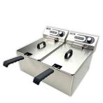 HCB Dubbele friteuse - 2 x 10,5 liter - 2 x 230V - RVS, Verzenden, Nieuw in verpakking, Fornuis, Frituur en Grillen