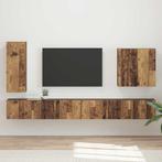 vidaXL TV Wandkast Set Wandgemonteerd 6 pcs Oud Hout, Minder dan 50 cm, Verzenden, Nieuw, Minder dan 100 cm