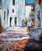 Spaanse school (XX) - Calle de Cadaqués, Antiek en Kunst, Kunst | Schilderijen | Klassiek