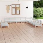 vidaXL 11-delige Loungeset massief grenenhout wit, Tuin en Terras, Verzenden, Nieuw, Loungeset