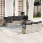 vidaXL 10-delige Loungeset met kussens poly rattan, Tuin en Terras, Tuinsets en Loungesets, Verzenden, Nieuw, Rotan, Loungeset