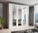Kledingkast Wit 204x63x205 Garderobekast met spiegel, Nieuw, 200 cm of meer, Modern, 50 tot 75 cm
