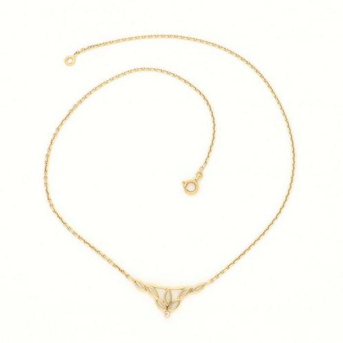 Halsketting - 14 karaat Geel goud Diamant (Natuurlijk), Sieraden, Tassen en Uiterlijk, Kettingen