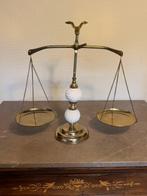 Weegschaal - Messing, Porselein - Messing, porselein, Antiek en Kunst, Curiosa en Brocante