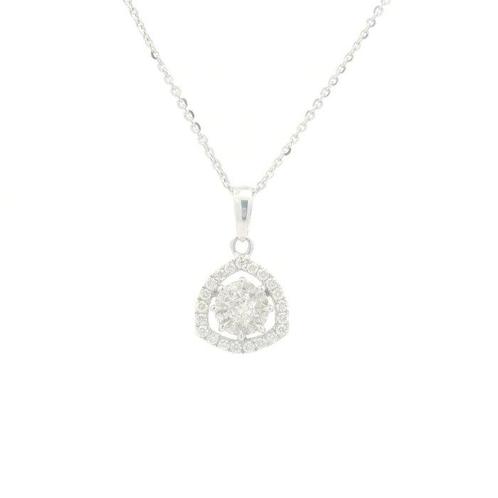 Ketting met hanger - 18 karaat Witgoud - 0.41ct. tw. Diamant, Sieraden, Tassen en Uiterlijk, Antieke sieraden