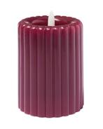 HEMA LED kaars 7.5x10cm rib donkerrood, Huis en Inrichting, Woonaccessoires | Kandelaars en Kaarsen, Verzenden, Nieuw