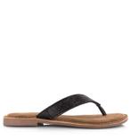 -22% Lazamani  Lazamani leren slippers met strass-ste teensl, Kleding | Dames, Schoenen, Slippers, Verzenden, Zwart, Nieuw