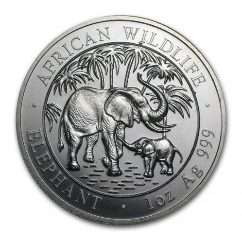 Somalische Olifant 1 oz 2007 (5.000 oplage), Postzegels en Munten, Munten | Afrika, Losse munt, Zilver, Overige landen, Verzenden