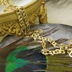 Bicolor gouden Figaro schakel ketting | 45,5 cm, Ophalen of Verzenden, Gebruikt, Overige kleuren, Goud