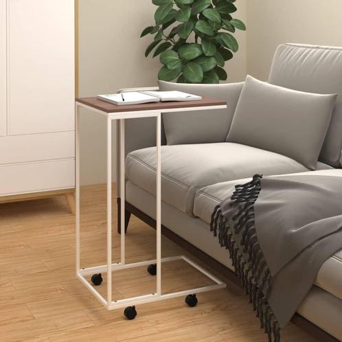 vidaXL Bijzettafel met wieltjes 40x30x63,5 bewerkt hout wit, Huis en Inrichting, Tafels | Salontafels, 50 tot 100 cm, Nieuw, Overige houtsoorten