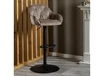 Outlet prijs: Barkruk Brooke - Velvet Lichtgrijs, Huis en Inrichting, Barkrukken, Verzenden, Nieuw