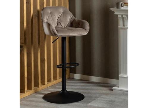 Outlet prijs: Barkruk Brooke - Velvet Lichtgrijs, Huis en Inrichting, Barkrukken, Verzenden