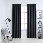 vidaXL Gordijnen verduisterend met haken 2 st 140x175 cm, Huis en Inrichting, Stoffering | Gordijnen en Lamellen, Verzenden, Nieuw