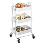 [en.casa] Keukentrolley Pyhäntä met 3 manden 78,5x46x35 cm w, Verzenden, Nieuw