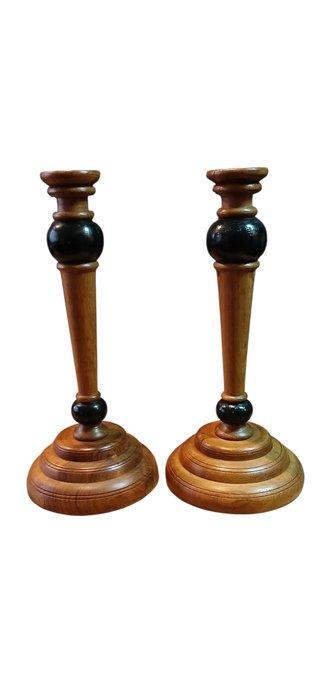 Pair of Mid century Art Deco candlesticks set with two, Antiek en Kunst, Curiosa en Brocante