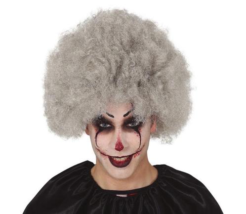 Halloween Afro Pruik Grijs, Hobby en Vrije tijd, Feestartikelen, Nieuw, Verzenden