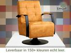 Leren draaifauteuil Mind - Kenia Cognac (cognac) -, Nieuw, Ophalen of Verzenden, 50 tot 75 cm, Industrieel, Modern