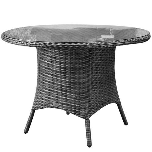 Riccione dining tuintafel 110 cm rond antraciet, Tuin en Terras, Tuintafels, Nieuw, Wicker, Ophalen of Verzenden