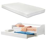 Bedbank tienerbed met onderschuifbed icl. matrassen wit