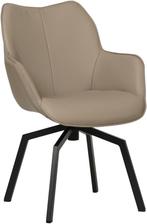 Taupe leren  draaibare eetkamerstoel - Toledo Leer Khaki (ta, Huis en Inrichting, Stoelen, Overige kleuren, Nieuw, Leer, Ophalen of Verzenden