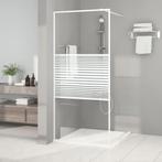 vidaXL Inloopdouchewand 90x195 cm transparant ESG-glas wit, Doe-het-zelf en Verbouw, Verzenden, Nieuw