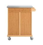 Bamboe Keukentrolley met RVS Blad, Lade en Kast – 90 cm, Huis en Inrichting, Verzenden, Nieuw