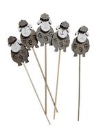 Bijstekers houten schaap wooden 8 cm. op stok / 5 stuks, Hobby en Vrije tijd, Knutselen, Ophalen of Verzenden, Nieuw