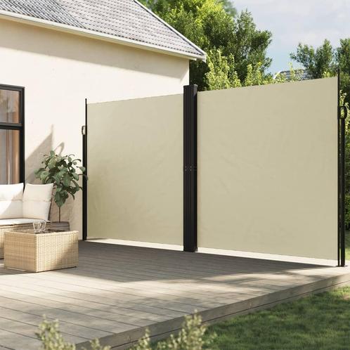 vidaXL Windscherm uittrekbaar 220x1000 cm crèmekleurig, Tuin en Terras, Zonneschermen, Nieuw, Verzenden