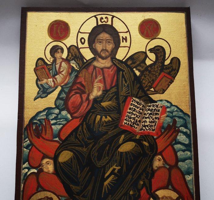 Icoon - Icoon van Christus Pantocrator en de Vier, Antiek en Kunst, Antiek | Boeken en Bijbels