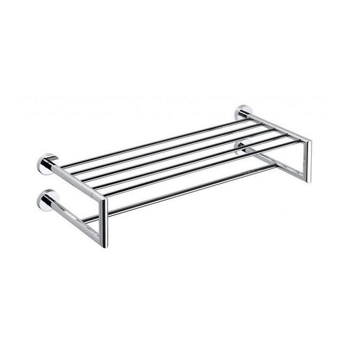 Dubbele Handdoekhouder Sapho X-Round met Plankopslag 65 cm, Doe-het-zelf en Verbouw, Sanitair, Bad, Nieuw, Chroom, Ophalen of Verzenden