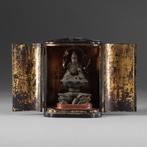 Zushi kastje met Happi Benzaiten  - Veelkleurig, hout,, Antiek en Kunst