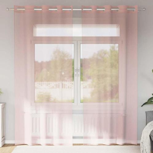vidaXL Gordijnen voile met doorvoertules 2 st 140x245 cm, Huis en Inrichting, Stoffering | Gordijnen en Lamellen, Nieuw, Verzenden