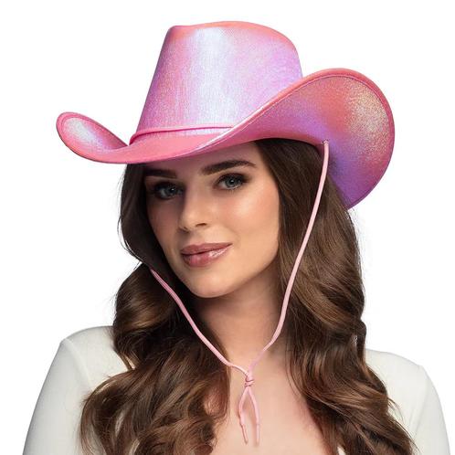 Cowboy Hoed Roze Parelmoer, Hobby en Vrije tijd, Feestartikelen, Nieuw, Verzenden