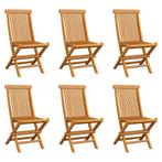 vidaXL Tuinstoelen 6 st inklapbaar massief teakhout, Tuin en Terras, Tuinstoelen, Verzenden, Nieuw, Teakhout