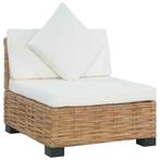 vidaXL Bank zonder armleuning met kussens natuurlijk rattan, Tuin en Terras, Tuinsets en Loungesets, Verzenden, Nieuw, Rotan