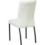 Leren eetkamerstoel Comfort - Toledo Bianco (gebroken wit), Huis en Inrichting, Stoelen, Overige kleuren, Leren eetkamerstoel Comfort - Toledo Bianco (gebroken wit) - Poten staal vierkant zwart past perfect in uw interieur als u woonstijl: Modern is.