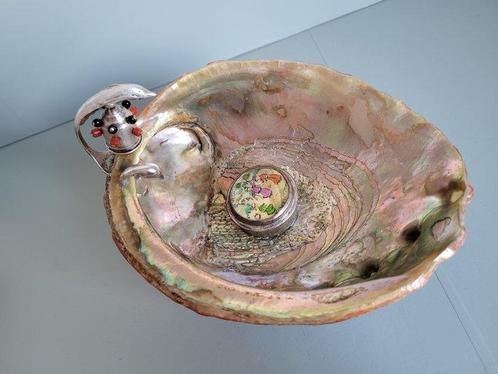 Figuur - Delfin - Schale - Kästchen -Abalone - 800 zilver -, Antiek en Kunst, Antiek | Goud en Zilver