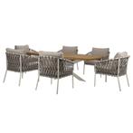 Amalfi Lido low dining tuinset 240x110xH69 cm 7 delig sand, Tuin en Terras, Tuinsets en Loungesets, Ophalen of Verzenden, Nieuw