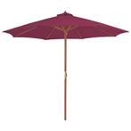 Bordeaux Parasol met Houten Paal - Retourdeal - Zomer Mus..., Ophalen of Verzenden, Nieuw, 2 tot 3 meter, Stokparasol