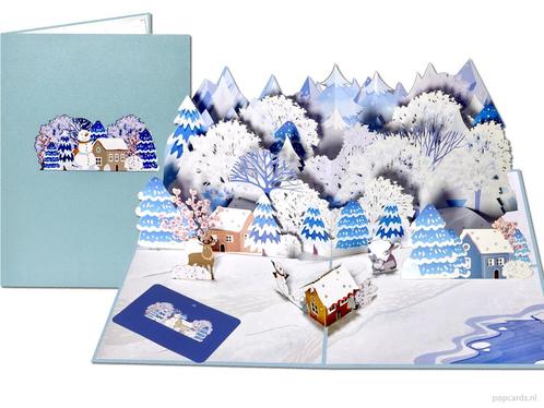 Schitterende imposante Kerstkaart met besneeuwd landschap..., Diversen, Wenskaarten, Verzenden