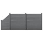 HKC Schuttingpanelen set vierkant/schuin 183x451cm grijs