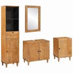 vidaXL Badkamermeubelset met lade 4 pcs Bruin 38 x 33 x 160, Huis en Inrichting, Badkamer | Badkamermeubels, Verzenden, Nieuw